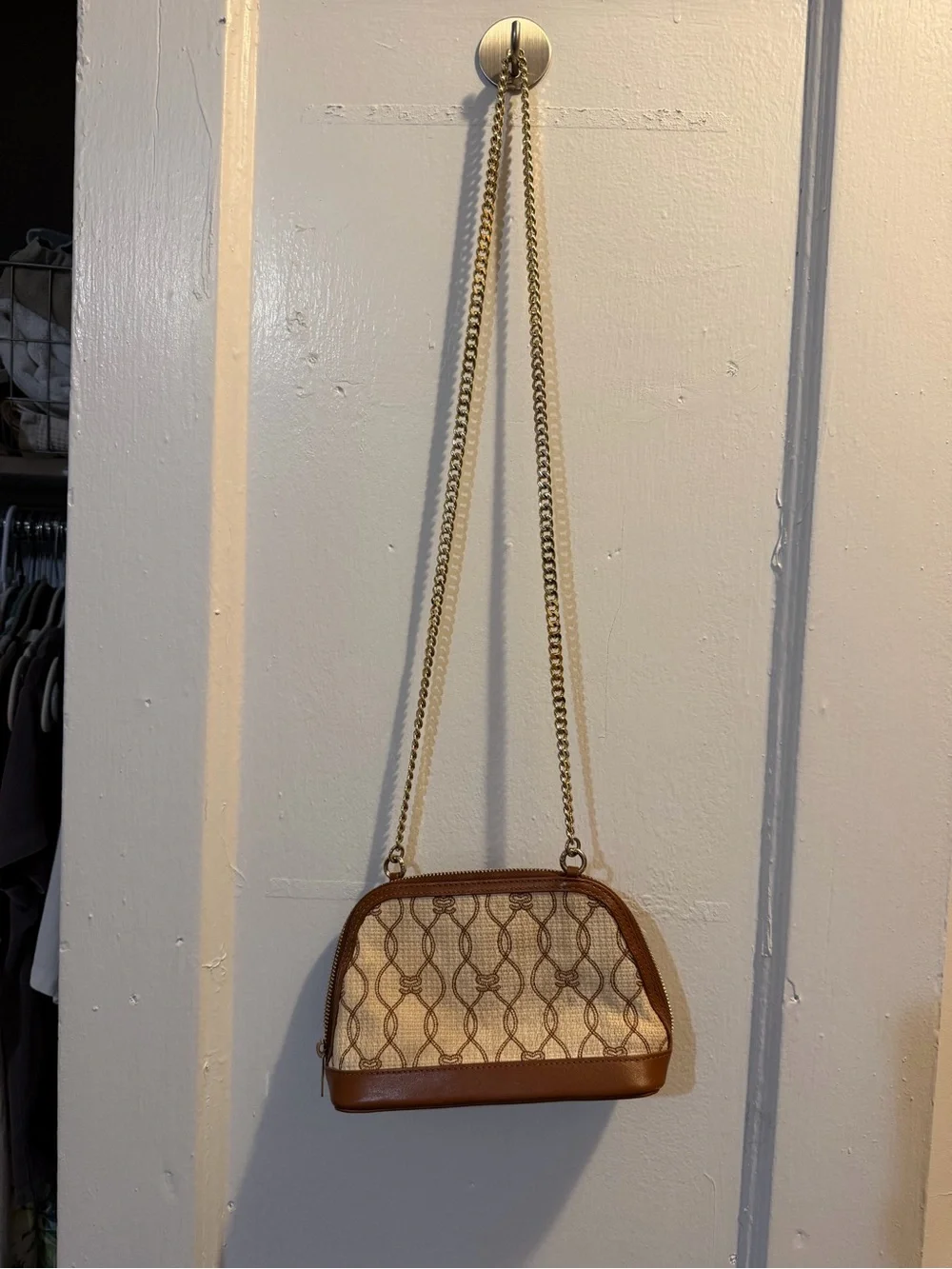 Sandro Canvas Leather Trim Crossbody Bag w/Tags